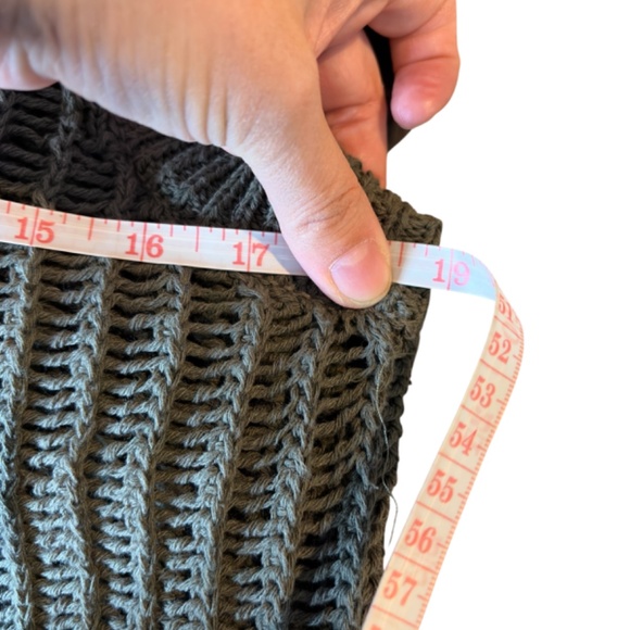 Olive Green Crochet Sweater Knit Top - Picture 9 of 10